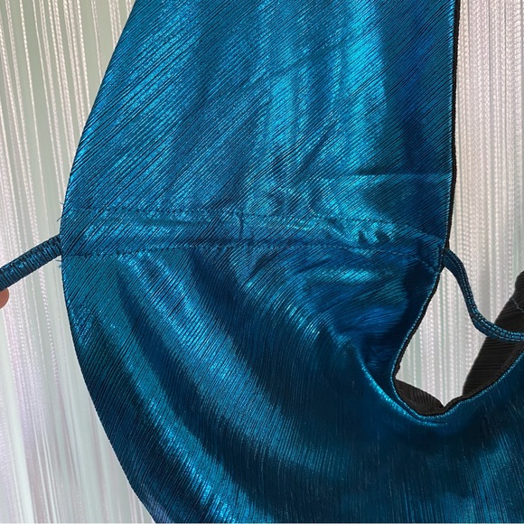 Blue Metallic Halter Top NWT Size S - Picture 6 of 12